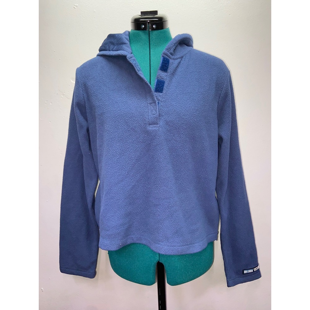 Vintage Y2K Route 66 Kmart Crop Fleece Hoodie Fall 2000 Blue Women's M Cozy GORP
